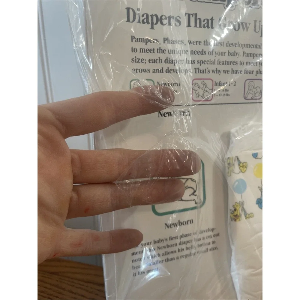 Vintage Pampers Diaper Pamper Phases Newborn Mickey Diaper